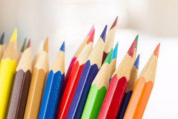 Many colored pencils