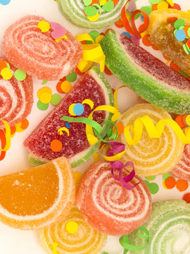 candies with confetti