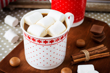 hot chocolate and marshmallows