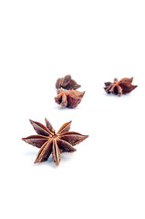Stra anise on white background