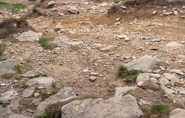 large stones lying on the ground
