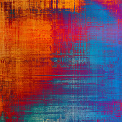 Grunge texture with decorative elements and different color patterns: red (orange); purple (violet); blue; pink