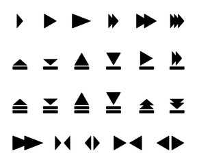 Set of silhouettes arrows.