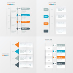 timeline design 4 item Orange , blue, gray color