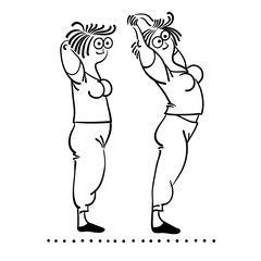 Exercising old woman. Pilates poses set