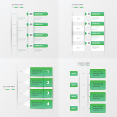 timeline design 4 item green  gradient color