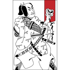 Obraz premium Hand drawn Samurai illustration. Vintage hand draw art