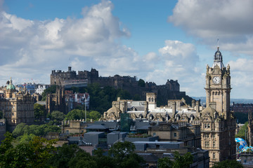 Fototapeta na wymiar Edinburgh city from Calton Hill, Scotland, uk,