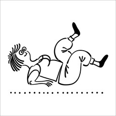 Exercising old woman. Pilates poses set