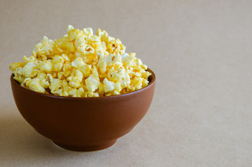 Caramel Popcorn In Bowl.
