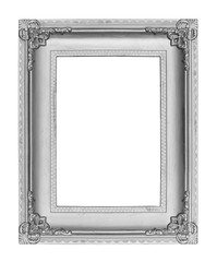 Gray picture frame on white background.