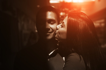 Couple have fun in the city