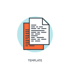 Flat lined template icon. program code. Programming and coding.