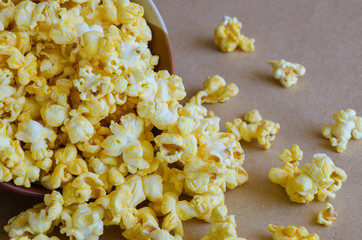 Caramel Popcorn In Bowl.