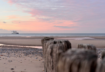 coucher de soleil sur la côte