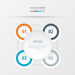 circle presentation template design  Orange , blue, gray color