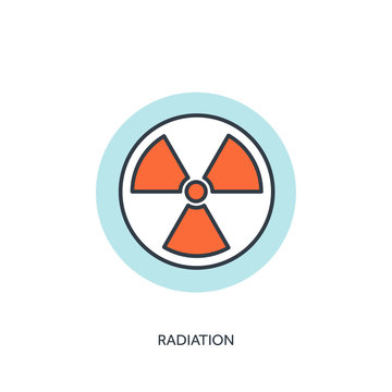 Vector illustration. Flat radiation icon.