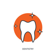 Vector illustration. Medical help.Flat web internet icon. Tooth. Dentistry