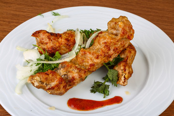 Grilled kebab meat