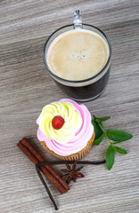 Cupcake with coffee