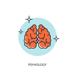 Vector illustration. Brains. Psyhology
