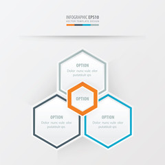 Hexagon vector design  Orange , blue, gray color