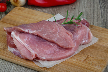 Raw pork Schnitzel