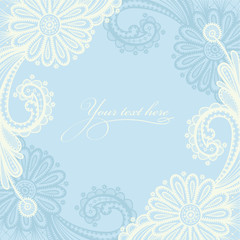 White seamless lace floral pattern. 