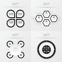 set of presentation design  black and white color