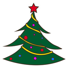 Vector Cute Christmas Tree Doodle