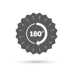 Angle 180 degrees sign icon. Geometry math symbol