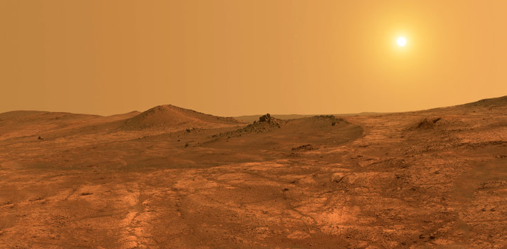 Fototapeta Planet Mars, surface - Elements of this image furnished by NASA