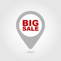 Big sale pin map icon. Map pointer, markers.