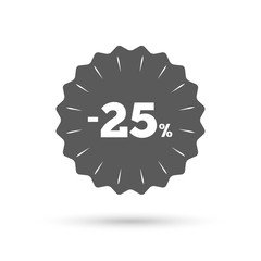 25 percent discount sign icon. Sale symbol.