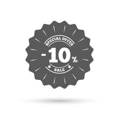 10 percent discount sign icon. Sale symbol.