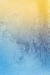 Blue Ice Abstract Natural Background Frost Patterns On Glass