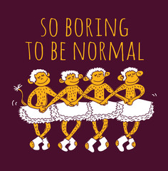 Crazy dancing monkey and sign color 