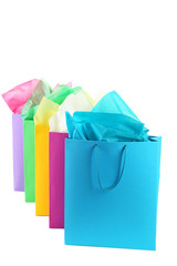 Colorful shopping bags isolated on white