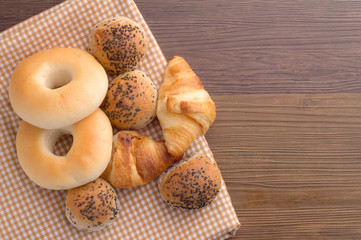 fresh bread on the wooden