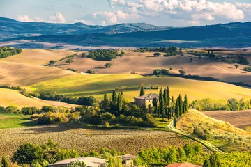 Foto op Canvas Plowed fields in the picturesque landscape of Italy. © Jarek Pawlak