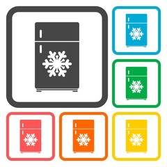 Refrigerator icons set