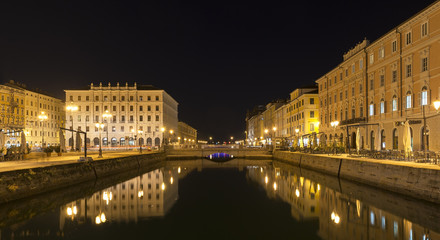 Fototapeta na wymiar Trieste square of liberty at night