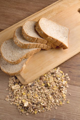 slice bread and wheat grain on cutting board2.jpg