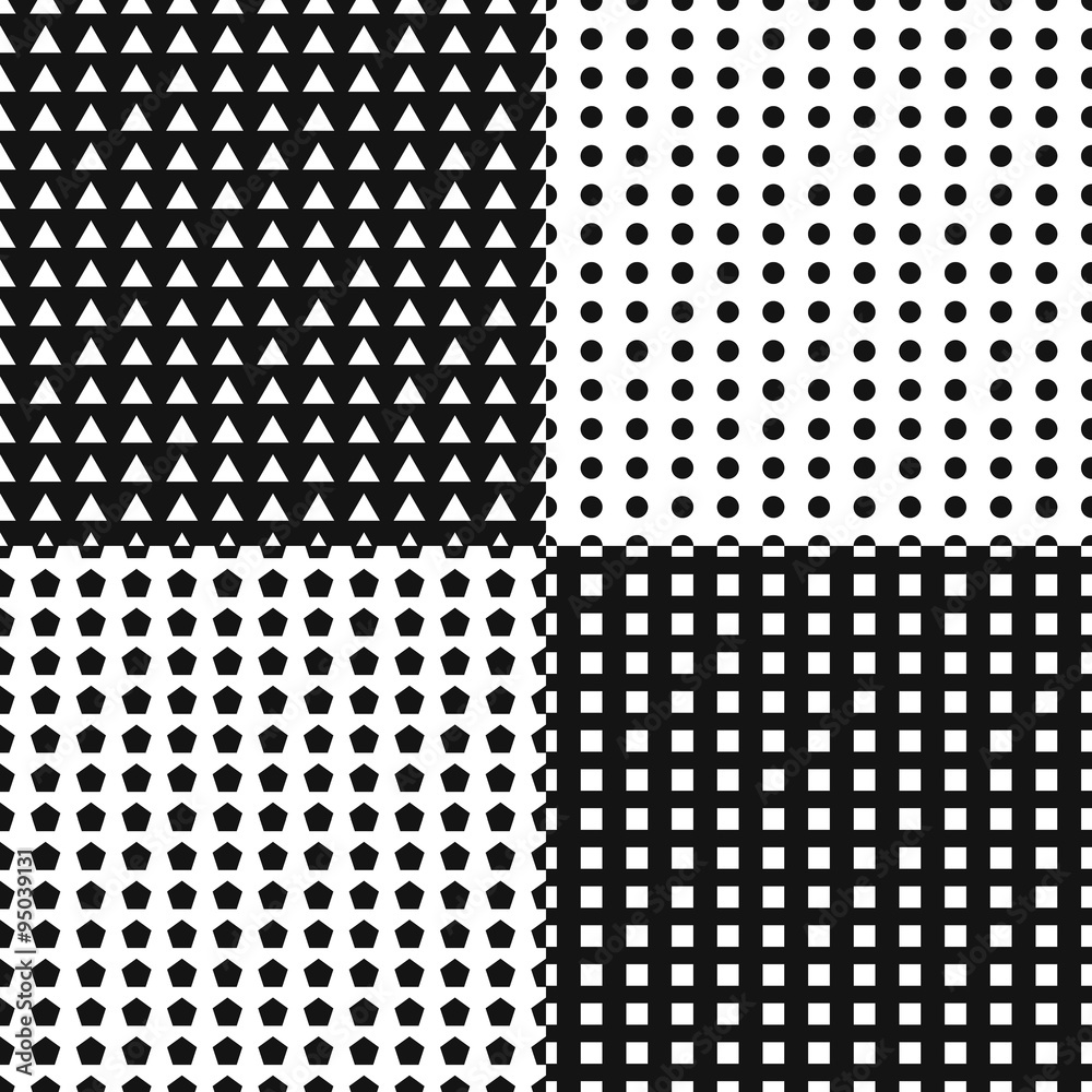 Aufkleber Set of repeatable patterns with triangle, circle, octagon and sq
