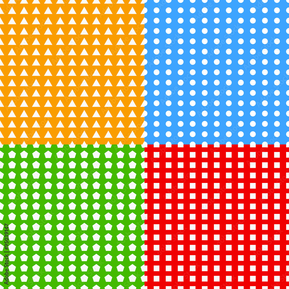 Aufkleber Set of repeatable patterns with triangle, circle, octagon and sq