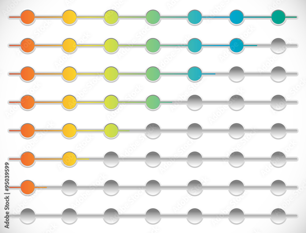 Poster horizontal progress, loading bars. steps, phases, progression.