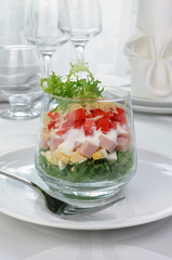 Multi-layer salad in a glass
