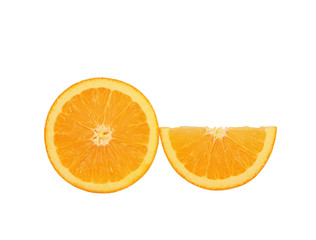 Orange fruit with cut isolated on white