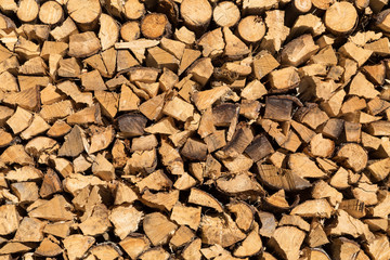 Stack of Chopped Firewood in Austria