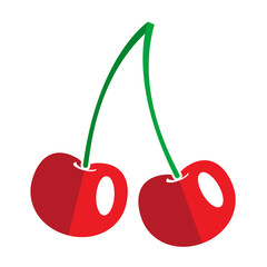 Icono plano cerezas